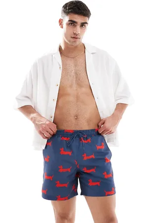 Farah Colbert archive dog print swim shorts in and red