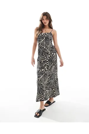 ONLY Cami slip dress in palm print