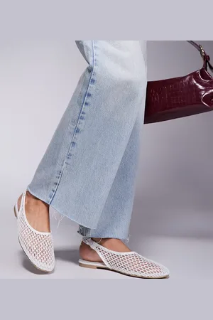 Public Desire Lost Angel high vamp slingback ballet flats in mesh