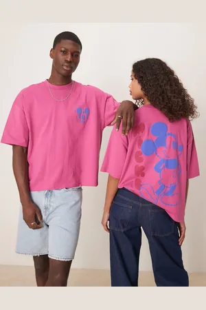 ASOS Disney unisex boxy oversized T-shirt with Mickey Mouse puff prints in