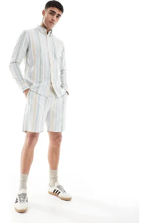 Farah Redwald striped shorts in blue and green - part of a set