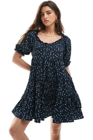 Daisy Street Smock tiered mini dress in floral