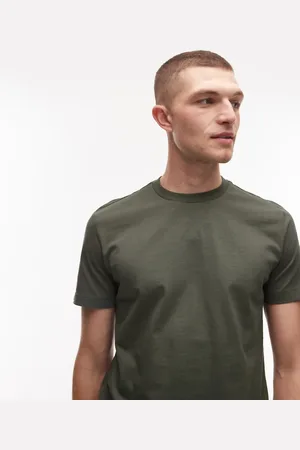 MANGO Basic short sleeve t-shirt in khaki