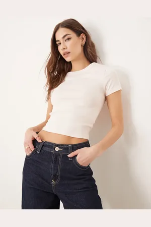 Gina Tricot Short sleeve slim fit top in light