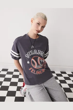 Monki Oversized varsity T-shirt in