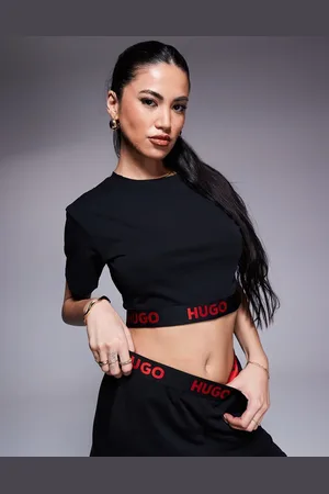 HUGO BOSS Lounge t-shirt in with red logo waistband - part of a set