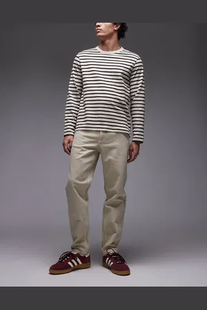 MANGO Barrel leg jeans in light beige