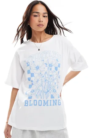 ONLY Flower graphic oversized T-shirt in
