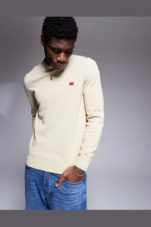 HUGO BOSS San Cassius knit crew neck sweater in beige