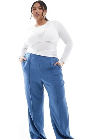 ONLY Wide leg pants with seam detail in