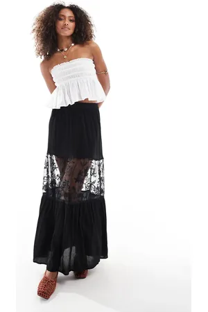 Esmée Exclusive beach maxi skirt with lace detail in