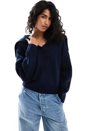 Native Youth Collar detail oversized sweater in