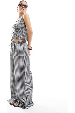 Esmée Esmee Exclusive drawstring pants in black and white gingham - part of a set