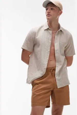 RVCA Escape elastic waist shorts in camel
