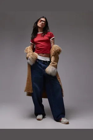 House of Sunny The classic wide leg low rise jeans in mid wash