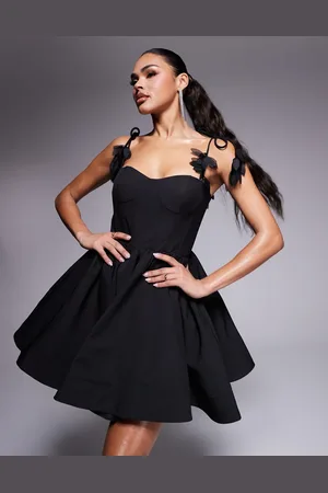 Jarlo Structured a-line mini dress with 3d strap detail in