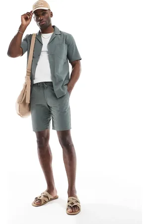 Only & Sons Seersucker shorts in khaki - part of a set