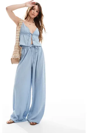 Esmée Esmee Exclusive beach textured wide leg pants in dusty - part of a set