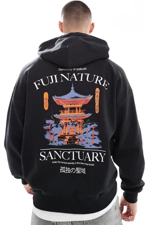 Only & Sons Oversized hoodie with Sanctuary back print in