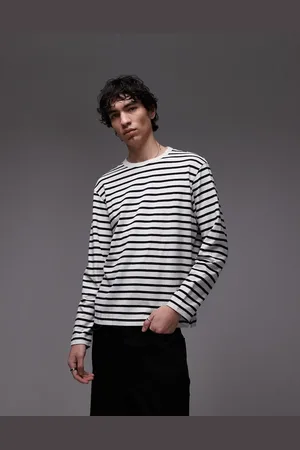 MANGO Long sleeve striped t-shirt in