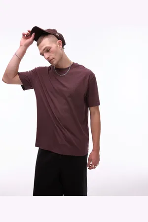 Topman Oversized fit T-shirt with linen blend in