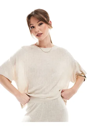 ONLY Loose fit lightweight knit top in stone - part of a set
