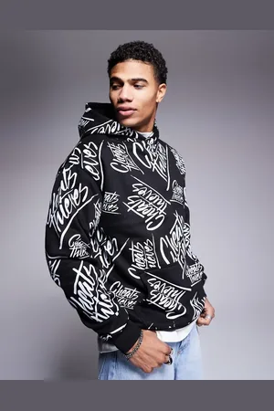 Cheats & Thieves All-over logo print 320gsm hoodie in black