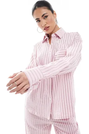 Threadbare Oversized button down shirt in stripe - part of a set