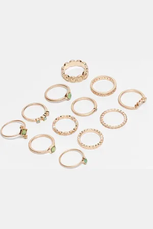 ASOS 12-pack rings in worn tone
