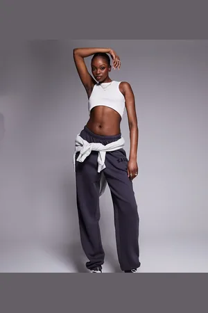 Kaiia Tall embroidered logo cuffed sweatpants in dark