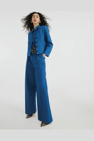 River Island Denim wide leg pants in midwash