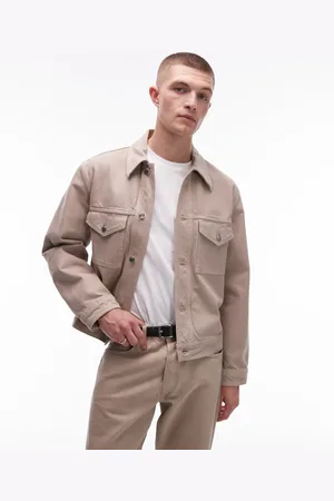 ARKET Rigid denim trucker jacket in beige pigment wash