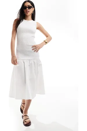Esmée Exclusive part shirring maxi beach dress in