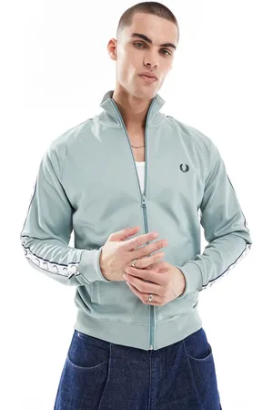 Fred Perry Contrast taped track jacket in ice