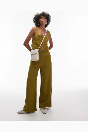 Rhythm Maya wide leg pants in olive
