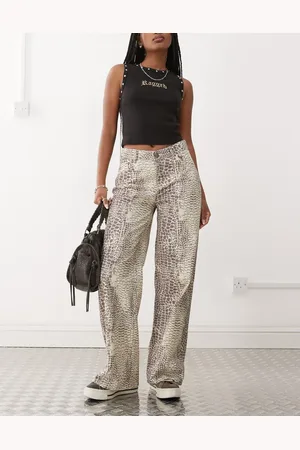 The Ragged Priest Baggy fit jeans in croc print