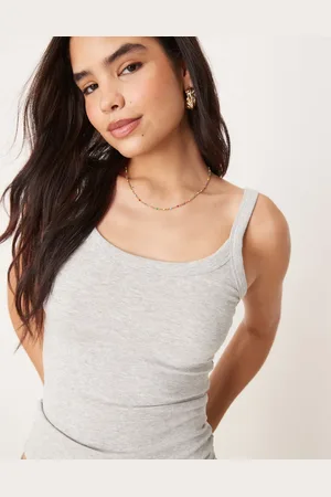 Gina Tricot Ribbed tank top in melange