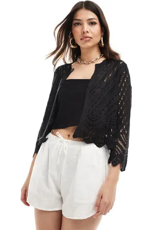 JDY Knit 3/4 length sleeve cardigan in