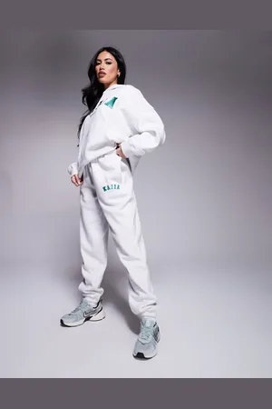 Kaiia Sport embroidered logo cuffed sweatpants in heather - part of a set