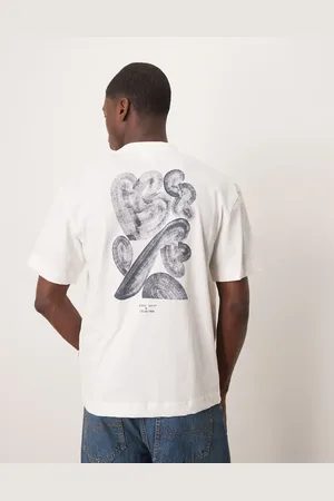 SELECTED X Nous Vous oversized T-shirt with print in cream