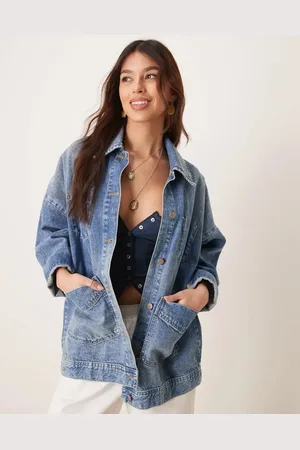 Free People Avery denim shacket in washed