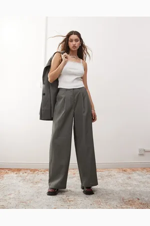 Reclaimed Wide leg pants in pinstripe