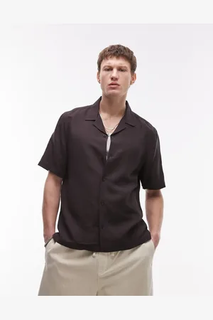 Topman Short sleeve linen blend shirt in