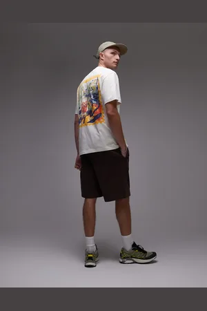 Topman Oversized fit T-shirt with stamp scene print in ecru