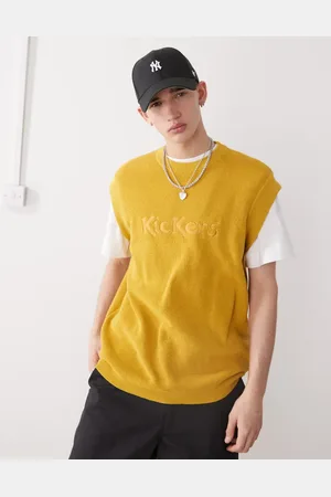 Kickers Knit sleeveless vest in ochre
