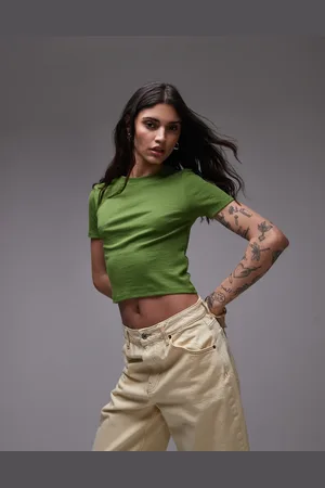 Topshop Shrunken everyday tee in olive