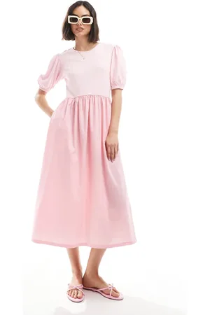 Threadbare Cotton hybrid midi dress in