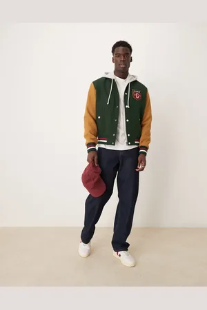 GANT Wool blend varsity logo jacket in