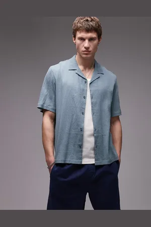 Topman Short sleeve crinkle shirt in mid