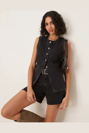 Free People Aimee button up denim vest in